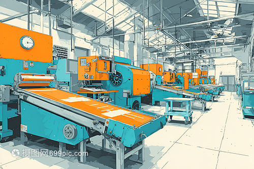 工廠內(nèi)部有多臺(tái)大型機(jī)械設(shè)備